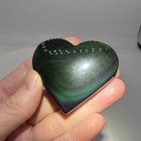 Rainbow Sheen Obsidian Heart #4