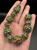 Rainbow Mosaic Disco Ball Bead Strand