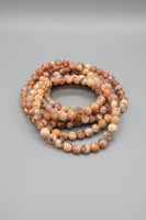 Fire Agate 6mm Bracelet Three Piece Set