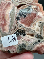 Rhodochrosite Slab #7 – Pink Banded Rhodochrosite with Black Matrix & Natural Cavities