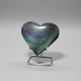 Rainbow Sheen Obsidian Heart #6