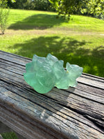 Baja Blast Fluorite Nine-Tailed Fox Carving