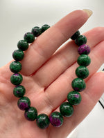 Ruby Zoisite Stretch Bead Bracelet