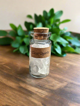 Clear Quartz Chips In Bottle