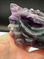 Rainbow Fluorite Dragon Head Carving #12 – 372g