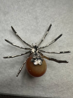 Spider with Orange Aventurine Sphere