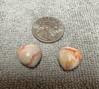 Red Vein Jasper Heart Pair