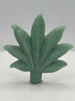 Green Aventurine Cannabis Leaf Carving #1