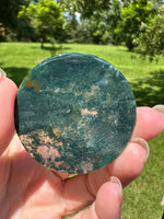 Moss Agate Polished Round Slice #17