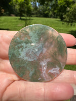 Moss Agate Polished Round Slice #13