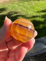 Yellow with Purple Fluorite Sphere #1