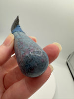 Handmade Fluorescent Ruby in Fuchsite Mica, India and Sheen Obsidian, Davis Creek, Ca. Dagger