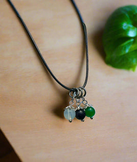 Set of Three Stone/Glass Charm Necklace