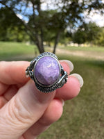 Natural Charoite Ring #13