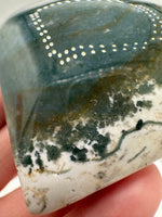 Moss Agate Carved Heart #7