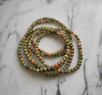 Unakite 4mm 7.5” Bracelet
