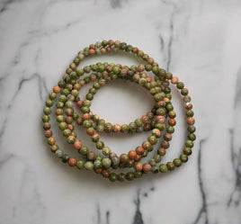 Unakite 4mm 7.5” Bracelet