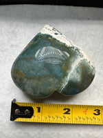 Moss Agate Carved Heart #7