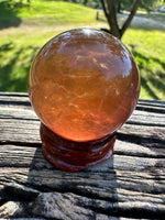 Yellow with Purple Fluorite Sphere #7