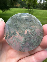 Moss Agate Polished Round Slice #26