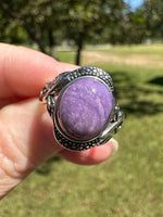 Natural Charoite Ring #8