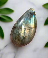 Freeform Pear Labradorite Cabochon 56a