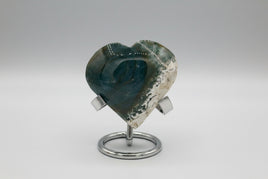Moss Agate Carved Heart #7