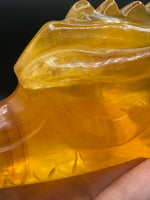 Natural Golden Yellow Fluorite Dragon Head Carving #1 – 382g