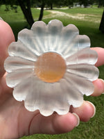 Selenite Daisy Carving