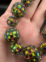 Rainbow Mosaic Disco Ball Bead Strand