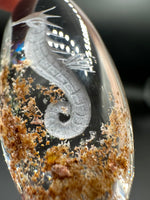Beautiful Seahorse Garden Quartz Inner Scene with Rainbow Carving #12