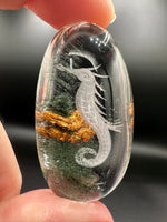 Beautiful Seahorse Garden Quartz Inner Scene Carving #2