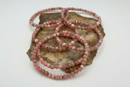 Rhodochrosite 4-4.5mm Stretch Bracelet 7.5"