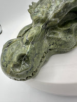 Large Green Jade Dragon Head Carving