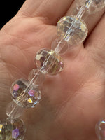 Clear AB Faceted Glass Bead Strand with Round Spacers – Graduated Jewelry Making Beads