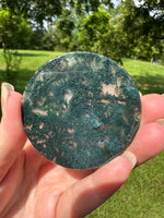 Moss Agate Polished Round Slice #3