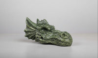Large Green Jade Dragon Head Carving