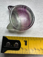 Cat Head Shape Rainbow Fluorite Bowl Carving #5