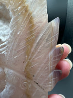 Druzy Agate Geode Indigenous-Inspired Profile Headdress Carving #7
