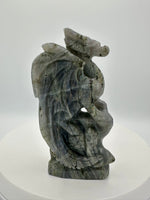 Labradorite Dragon Castle Carving