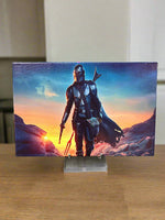 Mandalorian with Grogu Framed Canvas Print