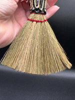 Rose Quartz & Green Aventurine Decorative Crystal Broom with Bee