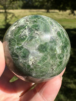 Natural Green Diopside Crystal Sphere 334g – Polished Gemstone #1