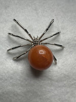 Spider with Orange Aventurine Sphere