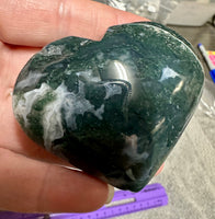 Moss Agate Carved Heart #5