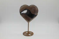 Large Amethyst Agate Heart with Stand #1