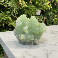 Prehnite mixed with Green Tourmaline Raw Specimen #5