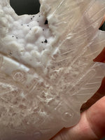 Druzy Agate Geode Indigenous-Inspired Profile Headdress Carving #3