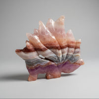 Amethyst Mixed Agate Nine-Tailed Fox Carving #4
