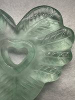 Green Fluorite Decorative Carved Heart with Stand #1